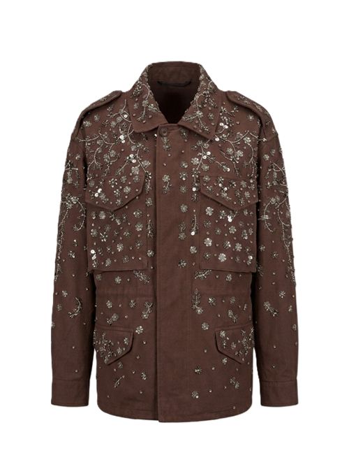 Giacca Sahariana canvas strass Benedetta Novi Lucia Bright mokka BENEDETTA NOVI | LUCIA BRIGHTMOKKA